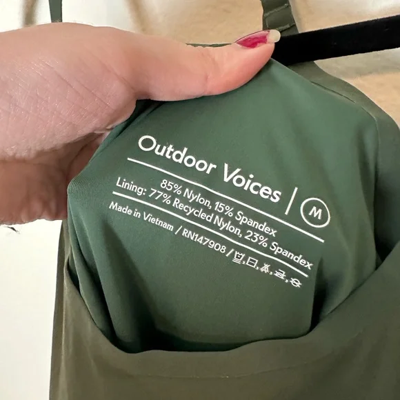 Outdoor Voices The Exercise Dress in Evergreen Olive Green Medium - Picture 6 of 7
